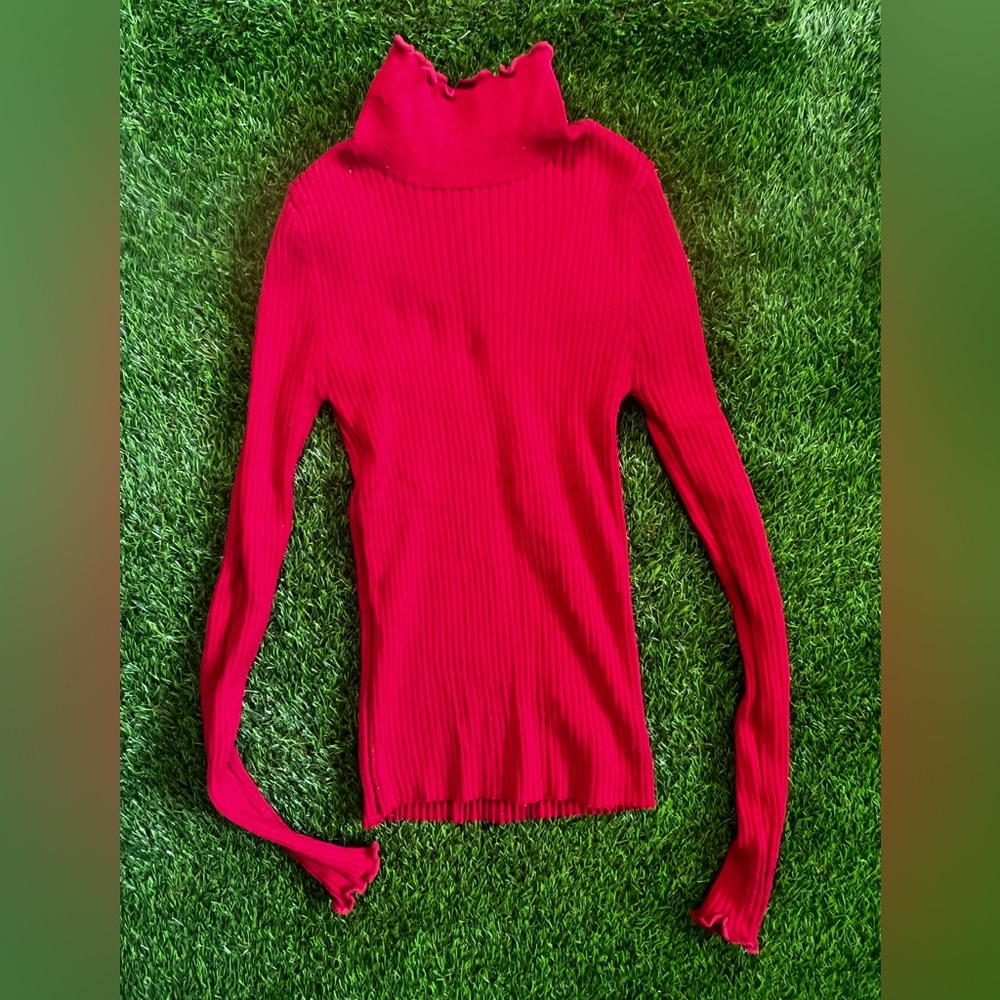 Red turtle neck